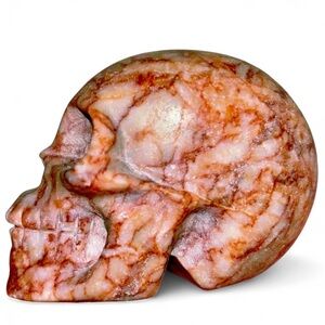 Realistic Red Network Crystal Skull Carving